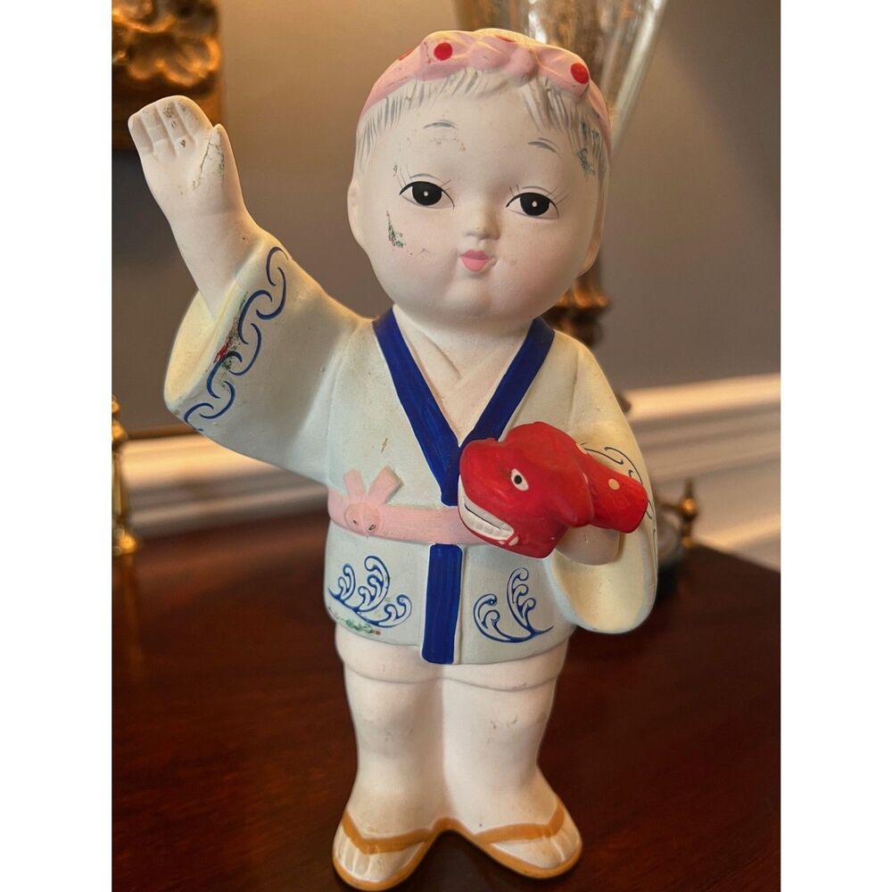 Vintage Hakata Doll Japanese Bisque Ceramic Figurine 7.5"
